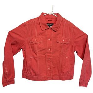Eddie Bauer Denim‎ Jacket Size Large Women’s Pink